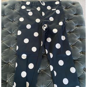 Anthropologie black pants/w white polka dots